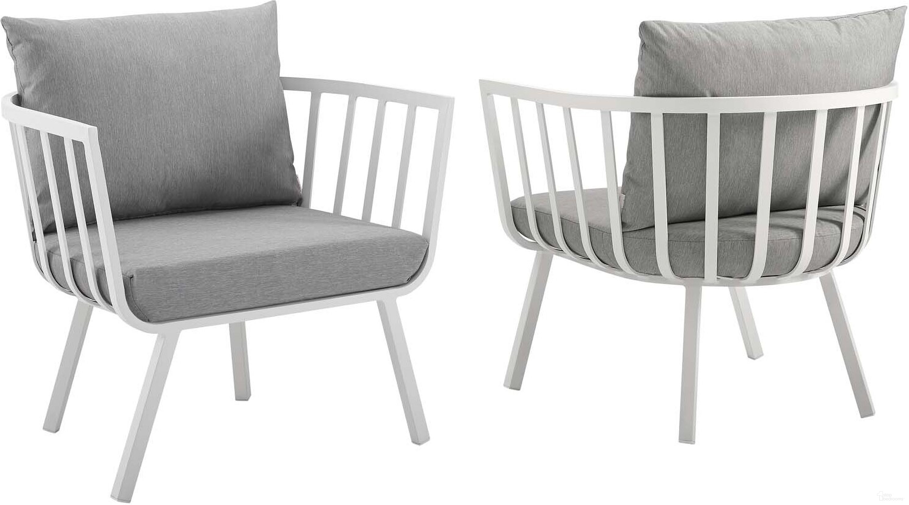 The appearance of Riverside White and Gray Outdoor Patio Aluminum Arm Chair Set of 2 designed by Modway in the modern / contemporary interior design. This white and gray piece of furniture was selected by 1StopBedrooms from Riverside Collection to add a touch of cosiness and style into your home. Sku: EEI-3566-WHI-GRY;EEI-3566-WHI-GRY. Material: Foam.