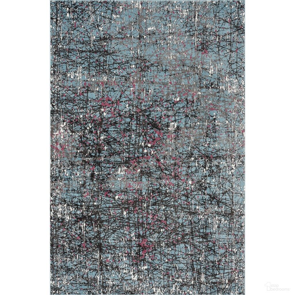 Rivette Dryna Impulse Abstract Fuchsia Splatter Fusion Area Rug In Blue