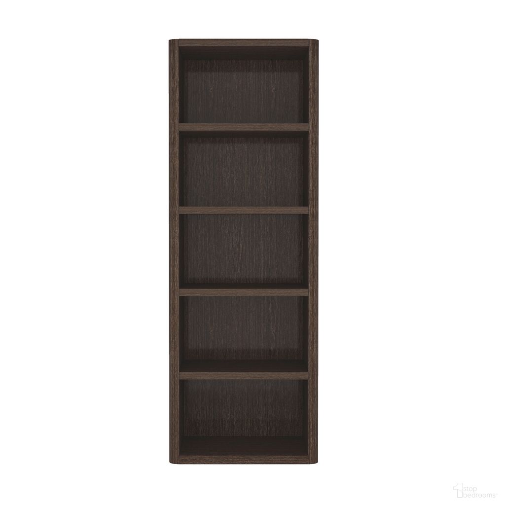 The appearance of Rivington Modern 5-Shelf 28" Open Bookcase in Dark Walnut designed by Manhattan Comfort in the modern / contemporary interior design. This dark walnut piece of furniture  was selected by 1StopBedrooms from Rivington Collection to add a touch of cosiness and style into your home. Sku: BC003-BR. Material: MDP.