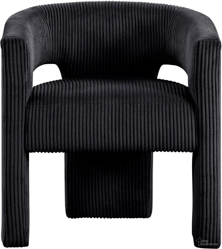 Riz Corduroy Fabric Accent and Dining Chair In Black