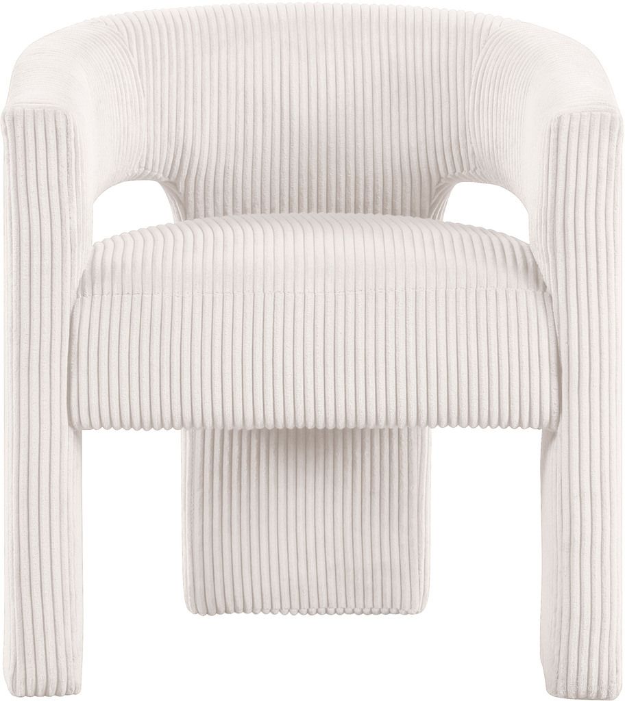 Riz Corduroy Fabric Accent and Dining Chair In Cream