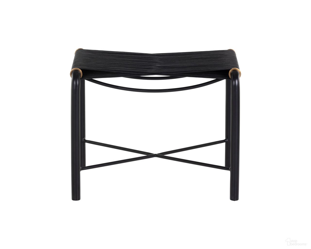 Riz Stool Leather In Black