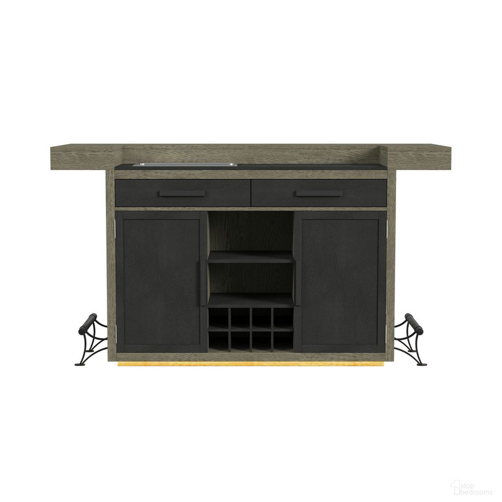 Rizzo Bar Table with Light In Grey and Dark Espresso