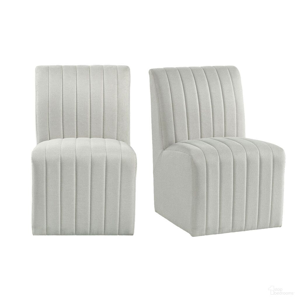 The appearance of Rizzo Dining Side Chair Set of 2 In Beige designed by Picket House in the modern / contemporary interior design. This beige piece of furniture was selected by 1StopBedrooms from Rizzo Collection to add a touch of cosiness and style into your home. Sku: D-7570-6-SC. Material: Polyester. Chair Type: Side Chair.
