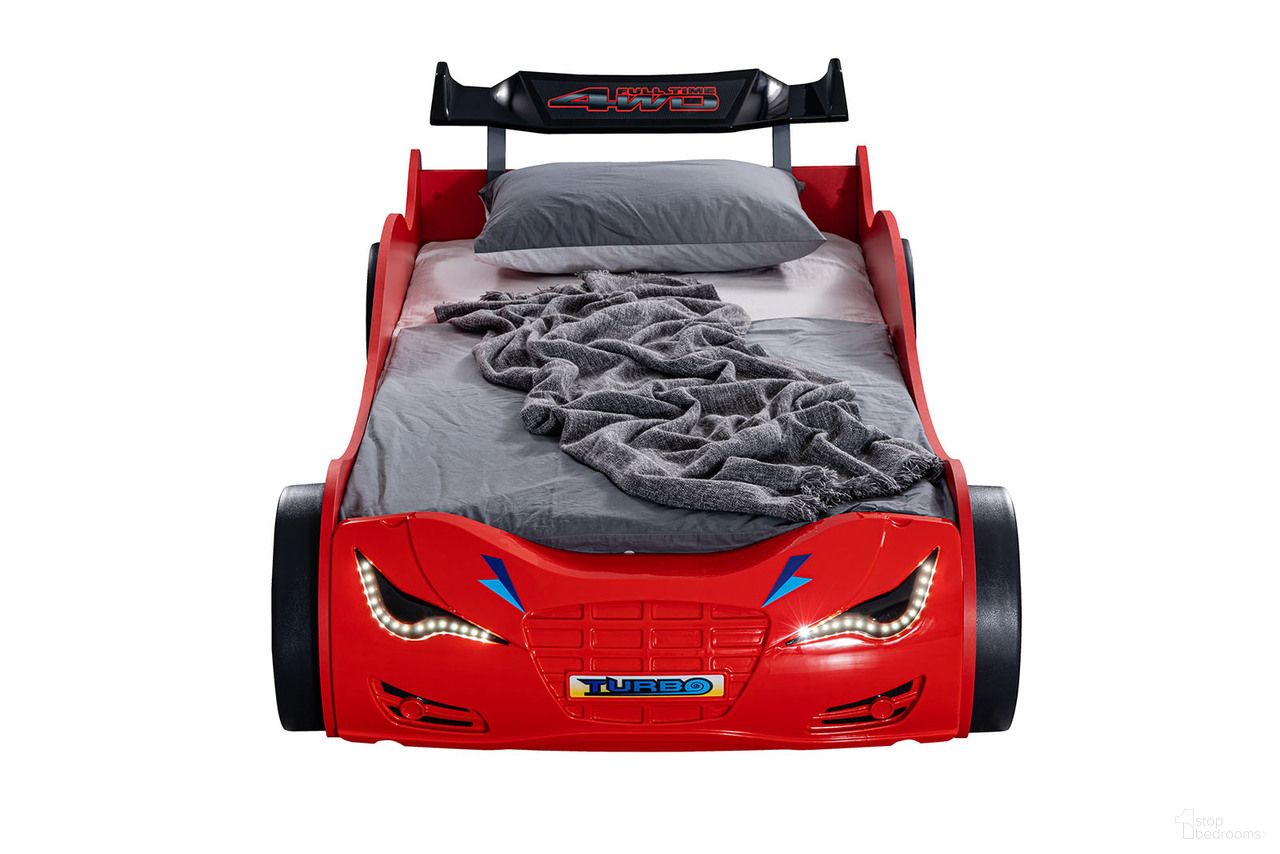 The appearance of Roadstar Car Bed In Red designed by Furniture of America in the traditional interior design. This red piece of furniture  was selected by 1StopBedrooms from Roadstar Collection to add a touch of cosiness and style into your home. Sku: FOA7730RD-1;FOA7730RD-2;FOA7730RD-3. Material: Engineered Wood.