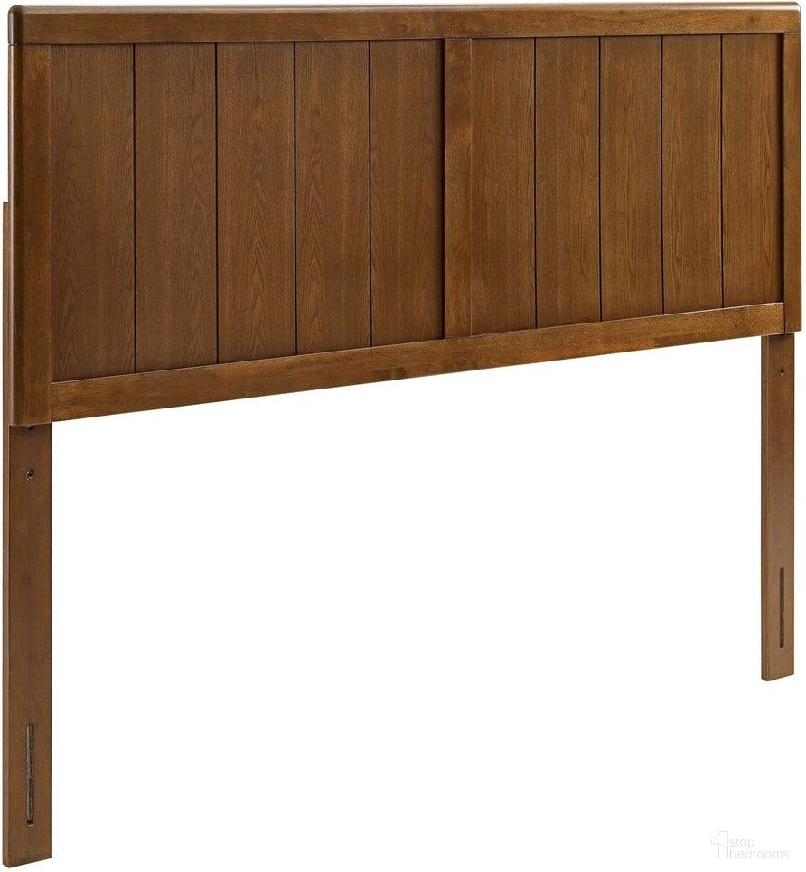The appearance of Robbie Twin Wood Headboard In Walnut designed by Modway in the modern / contemporary interior design. This walnut piece of furniture  was selected by 1StopBedrooms from Robbie Collection to add a touch of cosiness and style into your home. Sku: MOD-6216-WAL. Bed Size: Twin. Material: Rubberwood.