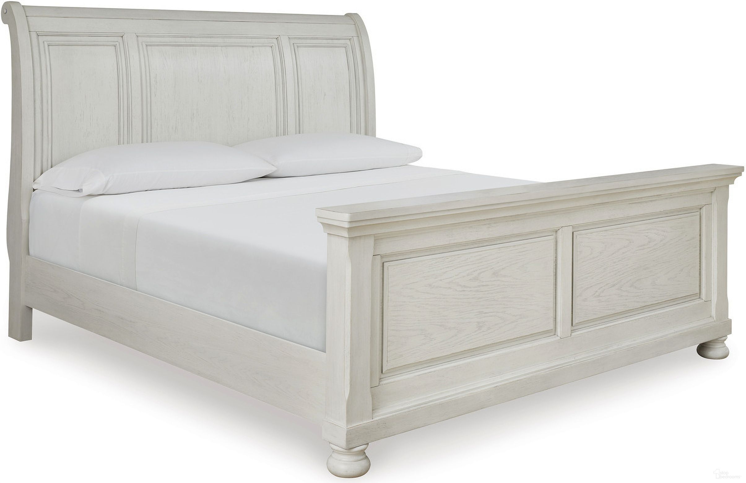 Robbinsdale King Sleigh Bed In Antique White