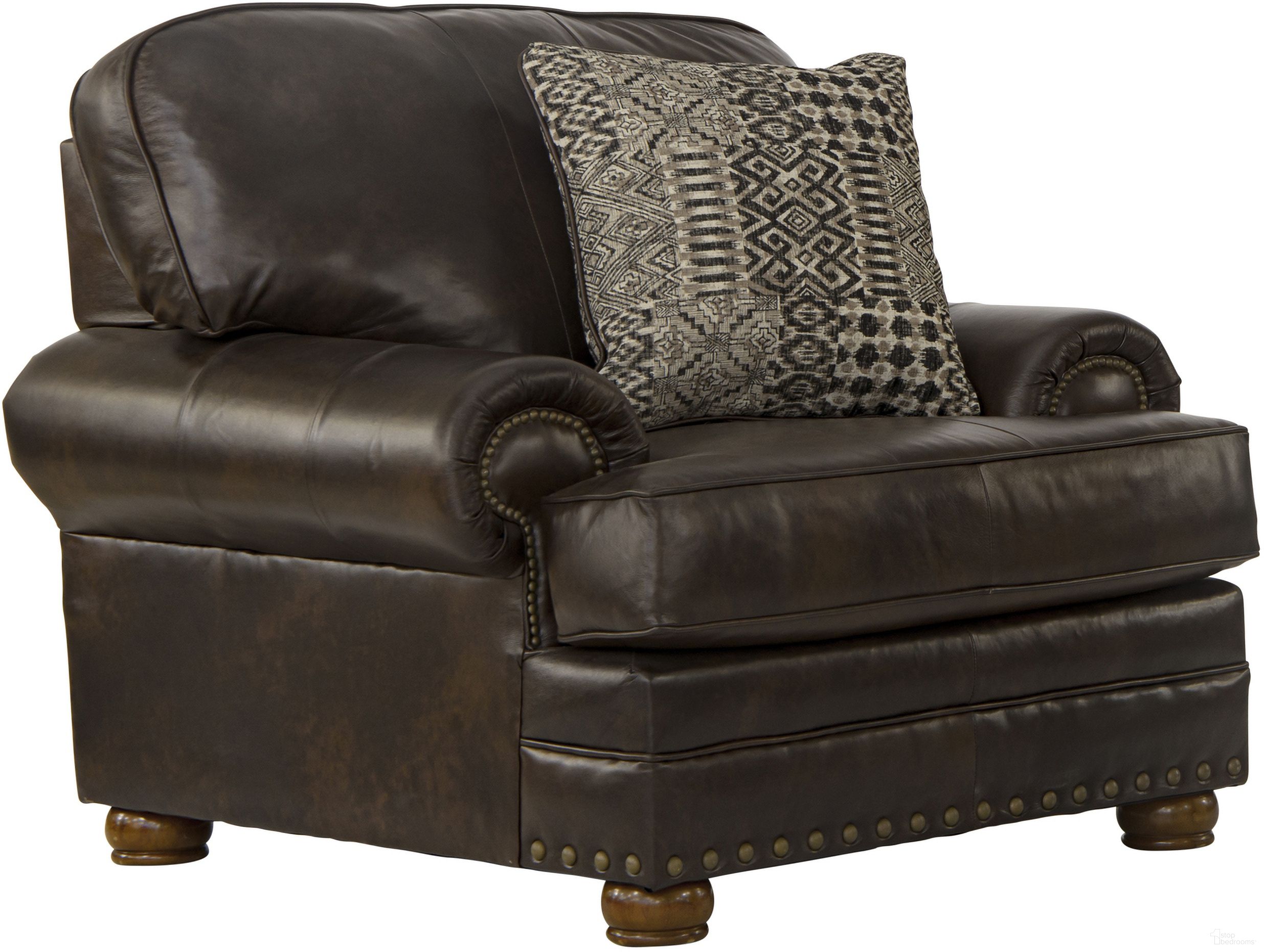 The appearance of Roberto Italian Top Grain Leather Match Chair In Cocoa designed by Jackson in the traditional interior design. This cocoa piece of furniture  was selected by 1StopBedrooms from Roberto Collection to add a touch of cosiness and style into your home. Sku: 524101126809306809. Material: Leather.