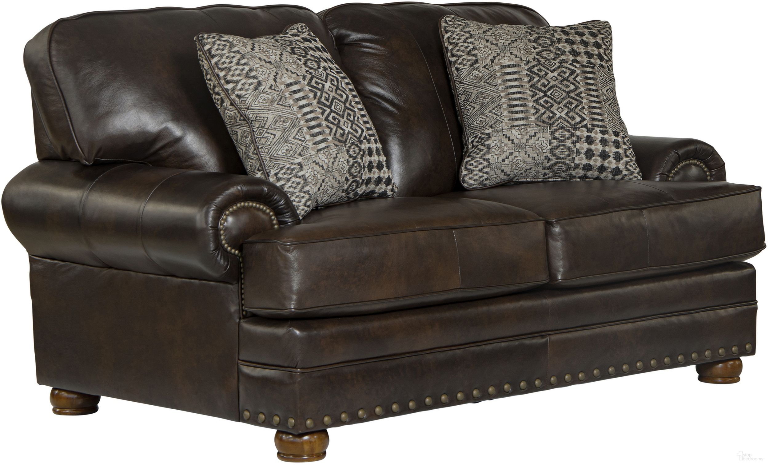 The appearance of Roberto Top Grain Italian Leather Match Loveseat In Cocoa designed by Jackson in the traditional interior design. This cocoa piece of furniture was selected by 1StopBedrooms from Roberto Collection to add a touch of cosiness and style into your home. Sku: 524102126809306809. Material: Leather.