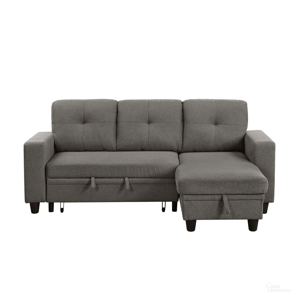 The appearance of Robinson Sectional with Reversible Chaise, Pull-out Bed, Shelves and Charging Ports In Brown designed by Homelegance in the modern / contemporary interior design. This brown piece of furniture  was selected by 1StopBedrooms from Robinson Collection to add a touch of cosiness and style into your home. Sku: 9705DB-VC;9705DB-2A;9705DB-AB. Material: Boucle.