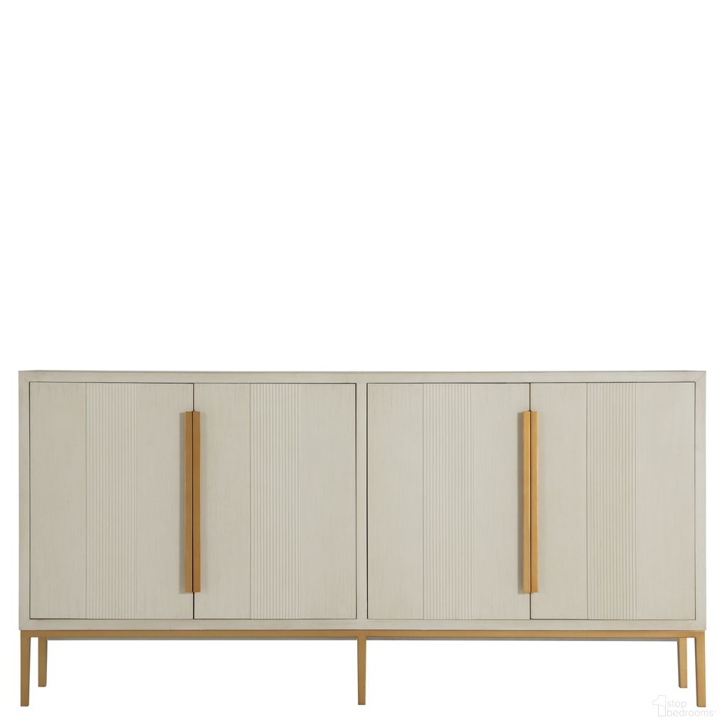 The appearance of Robinson Sideboard In Sesame White and Stained Gold designed by Gabby in the transitional interior design. This sesame white/stained gold piece of furniture was selected by 1StopBedrooms from Robinson Collection to add a touch of cosiness and style into your home. Sku: SCH-175649. Material: Metal.