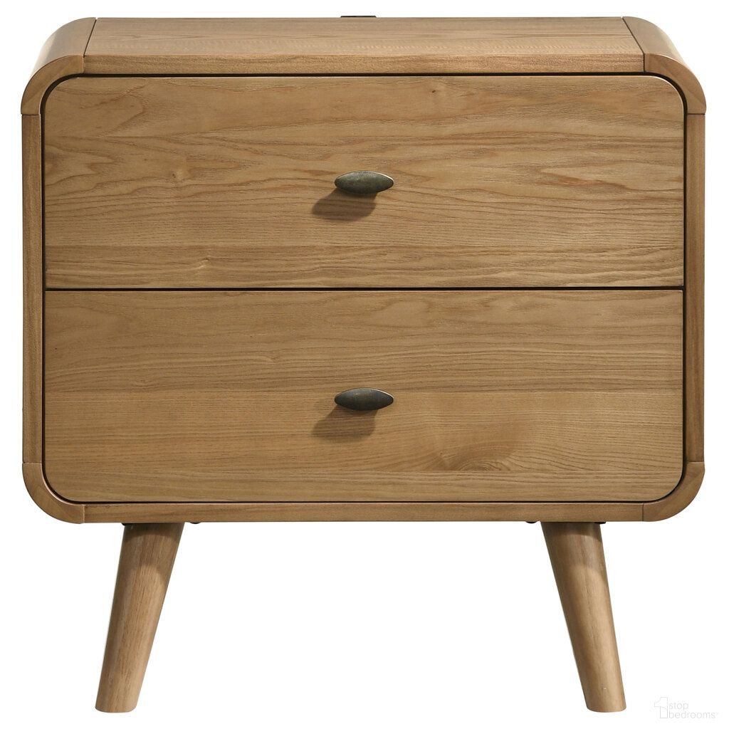 The appearance of Robyn 2-Drawer Nightstand Bedside Table In Light Ash designed by Coaster in the transitional interior design. This light ash piece of furniture  was selected by 1StopBedrooms from Robyn Collection to add a touch of cosiness and style into your home. Sku: 225092. Material: Particle Board.