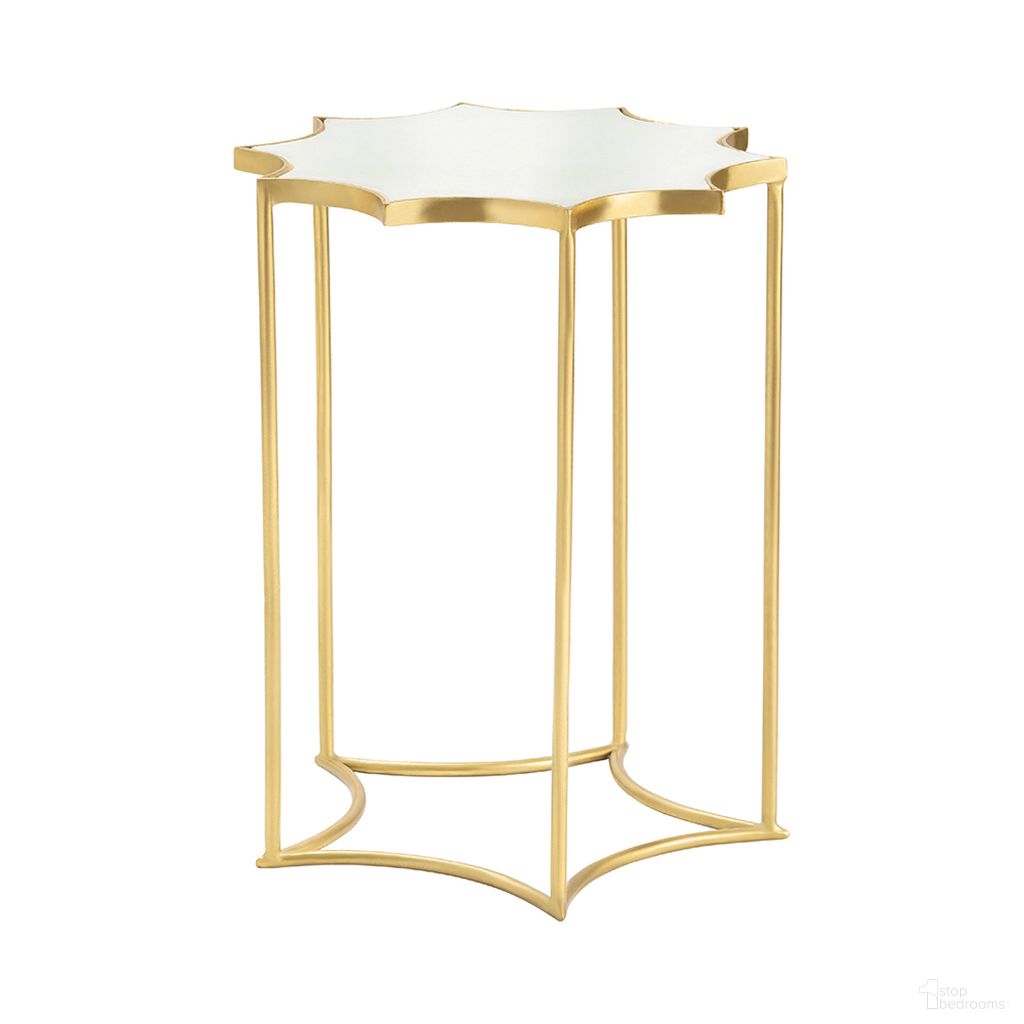 The appearance of Robyn Accent Table In Gold and White designed by Crestview Collection in the transitional interior design. This gold/white piece of furniture  was selected by 1StopBedrooms from  to add a touch of cosiness and style into your home. Sku: CVFNR935. Material: Marble.