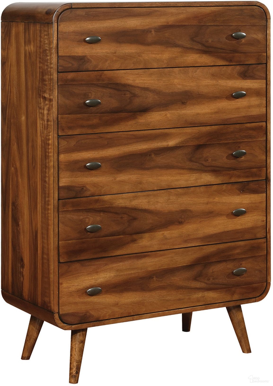 The appearance of Robyn 5-drawer Chest Dark Walnut designed by Coaster in the modern / contemporary interior design. This dark walnut piece of furniture was selected by 1StopBedrooms from Robyn Collection to add a touch of cosiness and style into your home. Sku: 205135. Material: Wood.