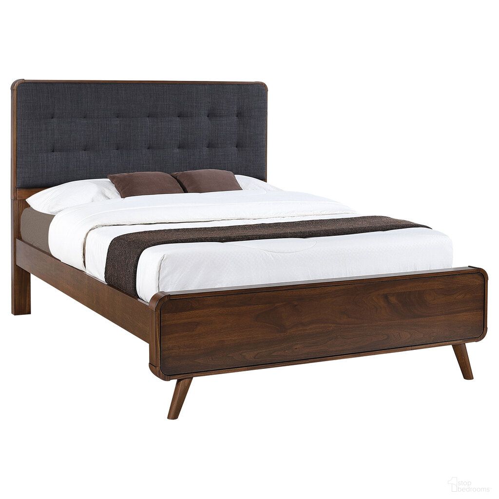 The appearance of Robyn Wood Full Platform Bed In Dark Walnut and Dark Grey designed by Coaster in the modern / contemporary interior design. This dark walnut/dark grey piece of furniture was selected by 1StopBedrooms from Robyn Collection to add a touch of cosiness and style into your home. Sku: 205131FB1;205131FB2;205131FB3. Bed Type: Platform Bed. Material: Polyester. Bed Size: Full.