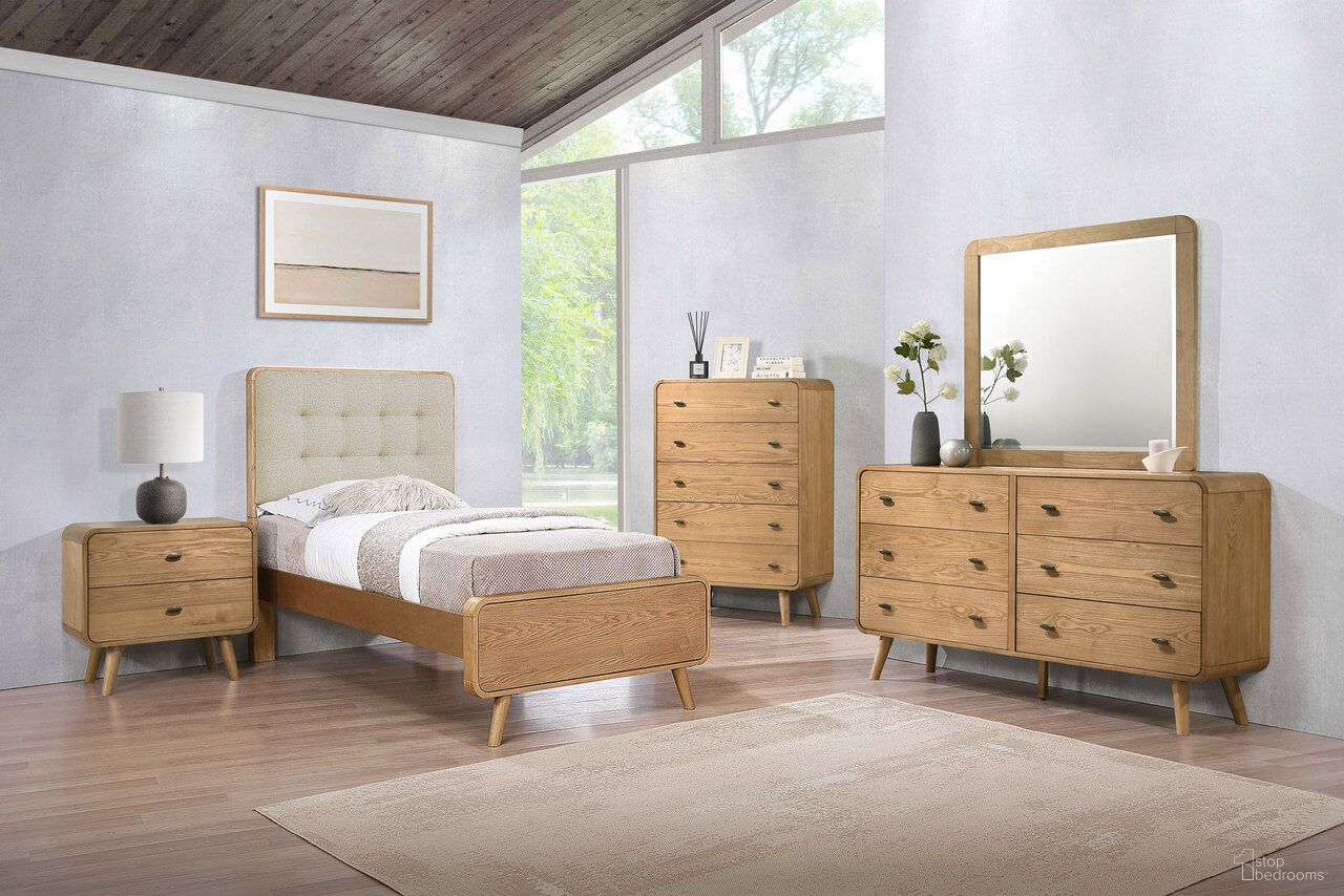 Robyn Youth Platform Bedroom Set In Light Ash and Cool Beige