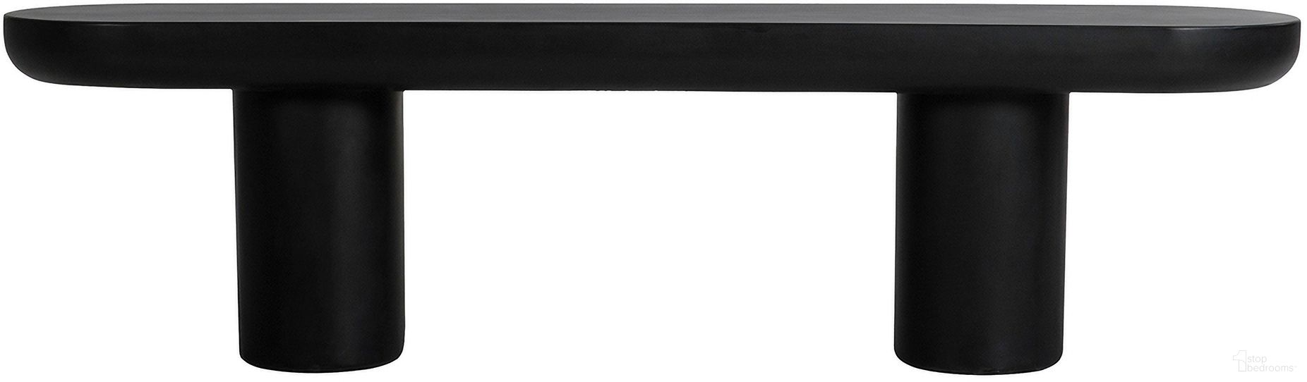 The appearance of Rocca Bench In Black designed by Moes Home in the modern / contemporary interior design. This black piece of furniture  was selected by 1StopBedrooms from Rocca Collection to add a touch of cosiness and style into your home. Sku: ZT-1037-02-0. Material: Concrete.