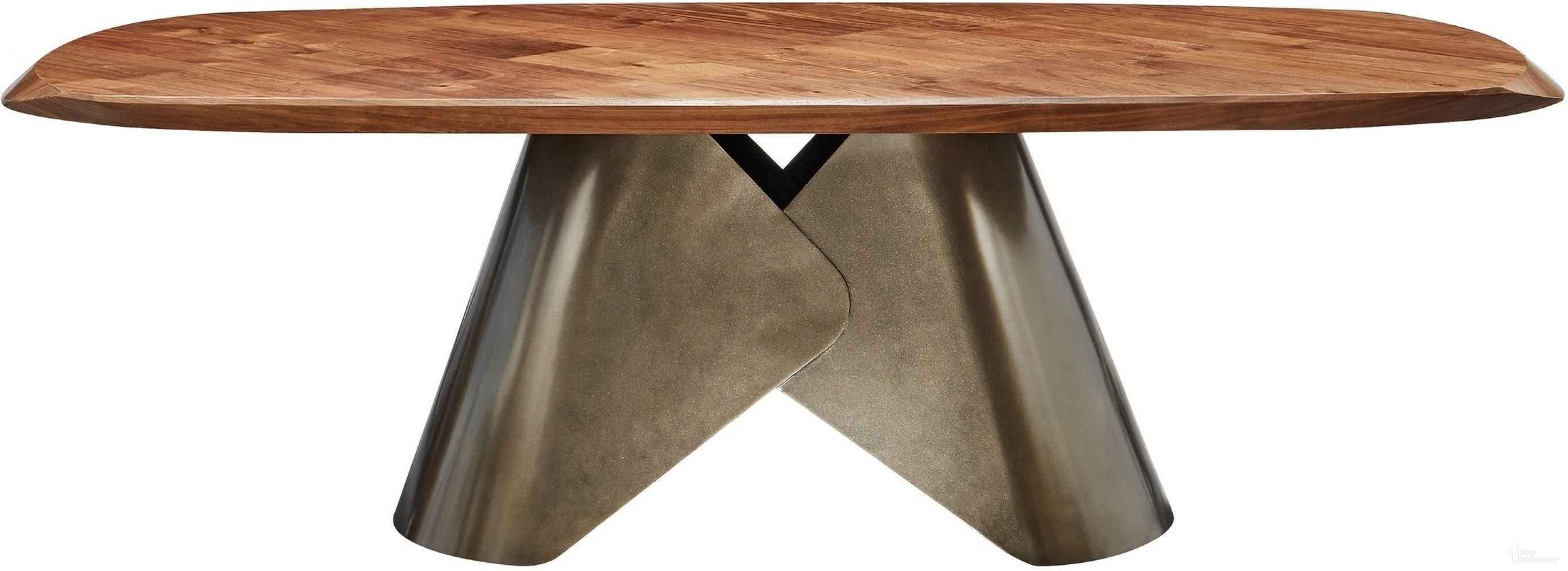 Rocco Dining Table In Walnut and Bronze