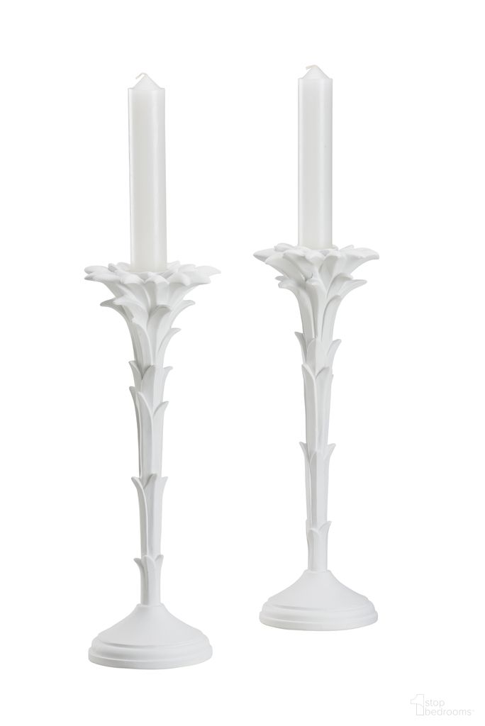 The appearance of Roche Candlestick (Pr) In White and Cream designed by Wildwood in the transitional interior design. This white/cream piece of furniture  was selected by 1StopBedrooms from Meg Braff Collection to add a touch of cosiness and style into your home. Sku: 193077. Material: Composite.