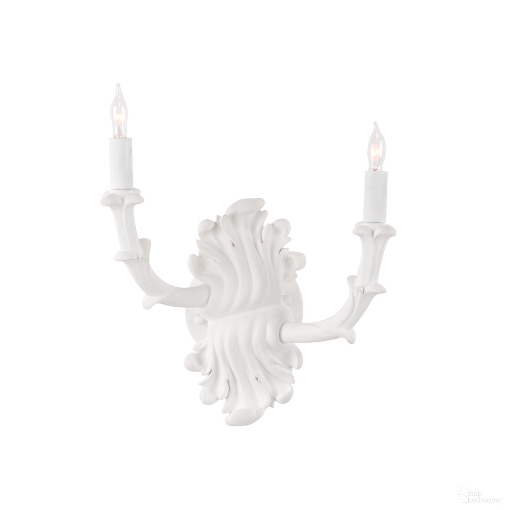 Roche Plaster Double Arm Sconce In White and Cream