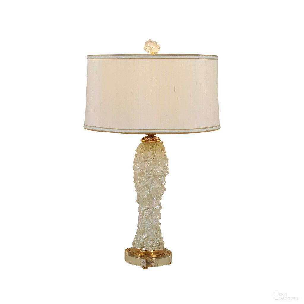 The appearance of Rock Table Lamp In White and Amber designed by Maitland-Smith in the modern / contemporary interior design. This white/amber piece of furniture  was selected by 1StopBedrooms from Maitland Smith Collection to add a touch of cosiness and style into your home. Sku: 8104-07-LS;8104-17-LB. Material: Crystal.