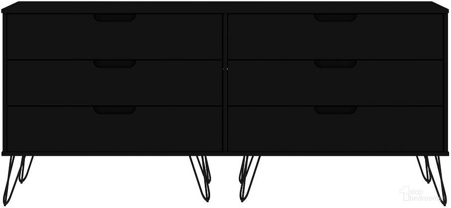 The appearance of Rockefeller 6-Drawer Double Low Dresser in Black designed by Manhattan Comfort in the transitional interior design. This black piece of furniture was selected by 1StopBedrooms from Rockefeller Collection to add a touch of cosiness and style into your home. Sku: 155GMC2-1;155GMC2-2. Material: MDF.