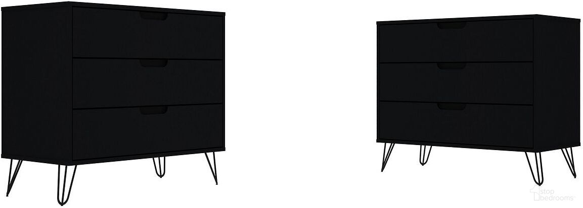 The appearance of Rockefeller Dresser - Set of 2 in Black designed by Manhattan Comfort in the transitional interior design. This black piece of furniture was selected by 1StopBedrooms from Rockefeller Collection to add a touch of cosiness and style into your home. Sku: 103GMC2;103GMC2. Material: MDF.