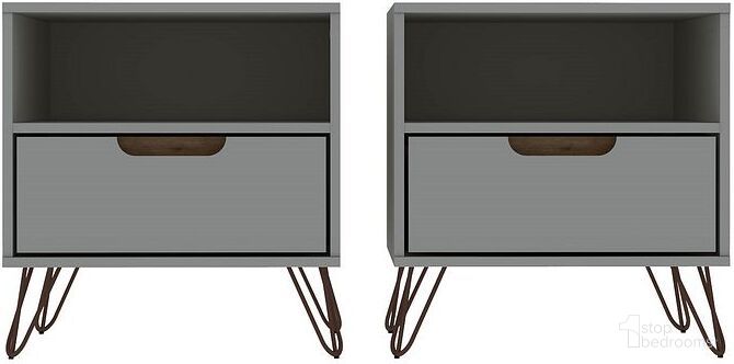 Rockefeller Nightstand 1.0 - Set of 2 in Off White and Nature 2-101GMC3