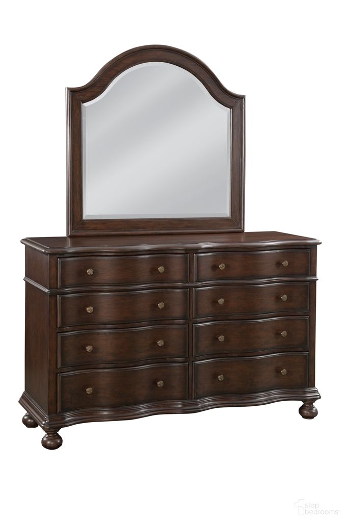 The appearance of Rodanthe Mirror In Cherry Brunette designed by American Woodcrafters in the traditional interior design. This cherry brunette piece of furniture was selected by 1StopBedrooms from Rodanthe Collection to add a touch of cosiness and style into your home. Sku: 3900-040. Material: Hardwood.