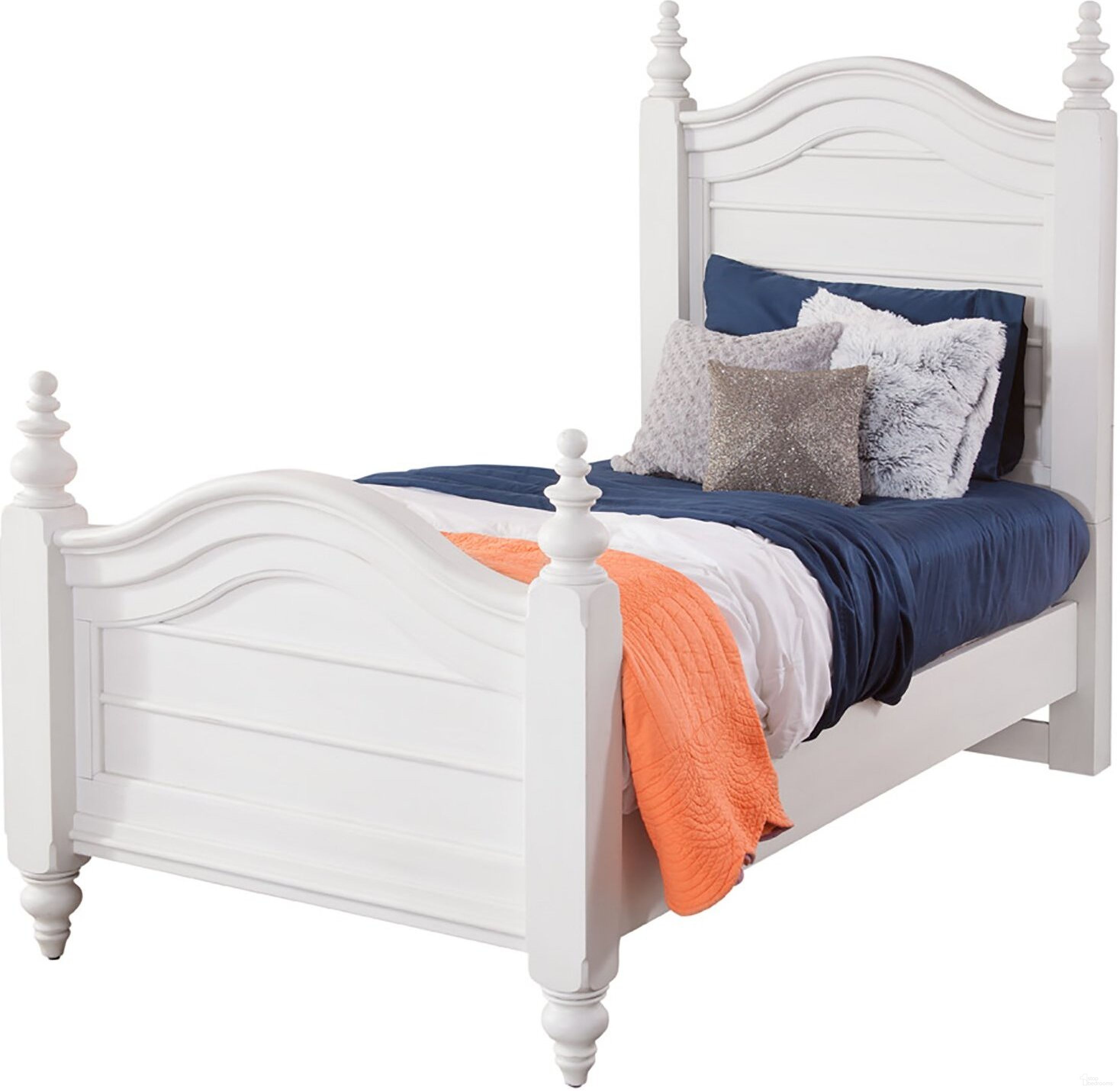 The appearance of Rodanthe Twin Panel Bed In Dove White designed by American Woodcrafters in the coastal interior design. This dove white piece of furniture  was selected by 1StopBedrooms from Rodanthe Collection to add a touch of cosiness and style into your home. Sku: 3910-970;3910-972;3910-875. Bed Type: Panel Bed. Bed Size: Twin. Material: Hardwood.