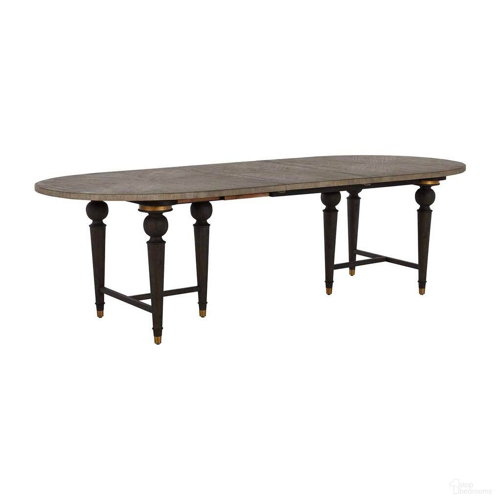 The appearance of Roderick Dining Table In Light Blonde and Ash Grey designed by Gabby in the transitional interior design. This light blonde/ash grey piece of furniture  was selected by 1StopBedrooms from Roderick Collection to add a touch of cosiness and style into your home. Sku: SCH-167050. Table Base Style: Trestle. Table Top Shape: Oval. Size: 43" x 83". Material: Mindi Veneer.