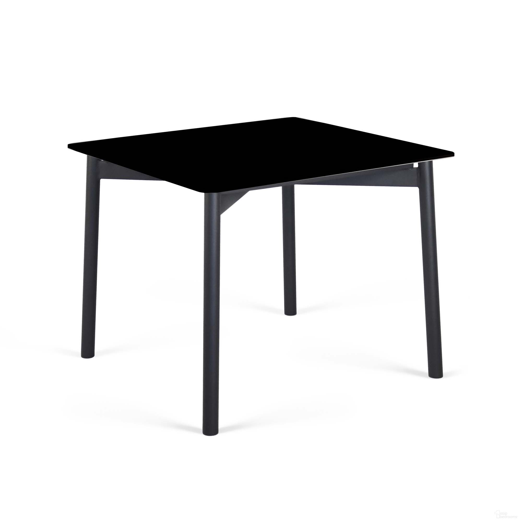 Rodona Square Dining Table with Glass In Gray