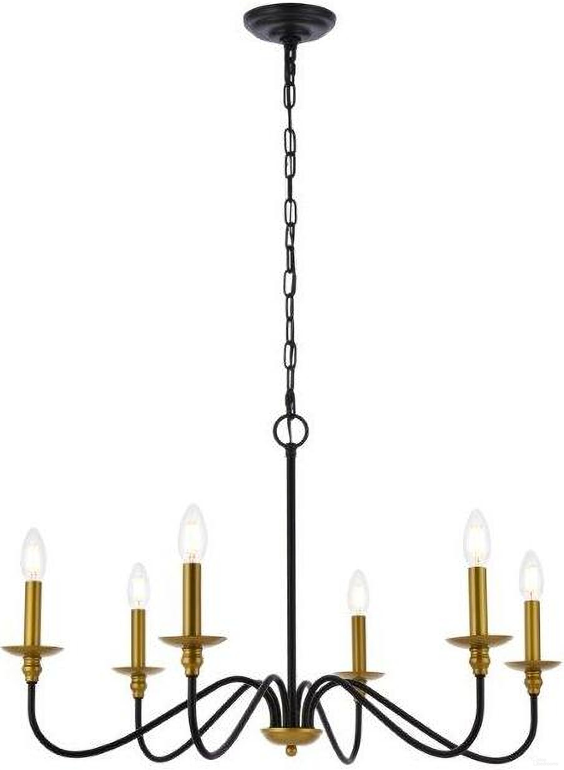 Rohan 30 Inch Chandelier In Matte Black And Brass