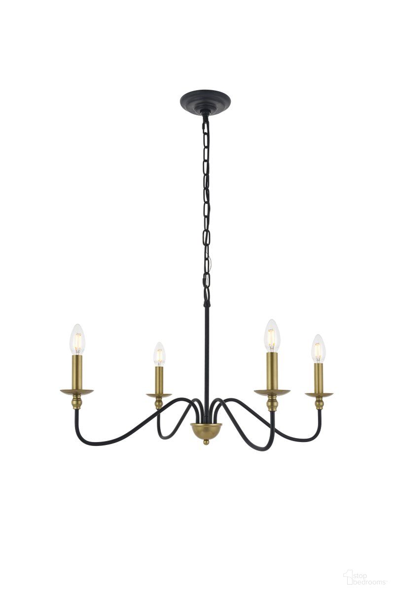 Rohan 4 Light Matte Black And Brass Pendant