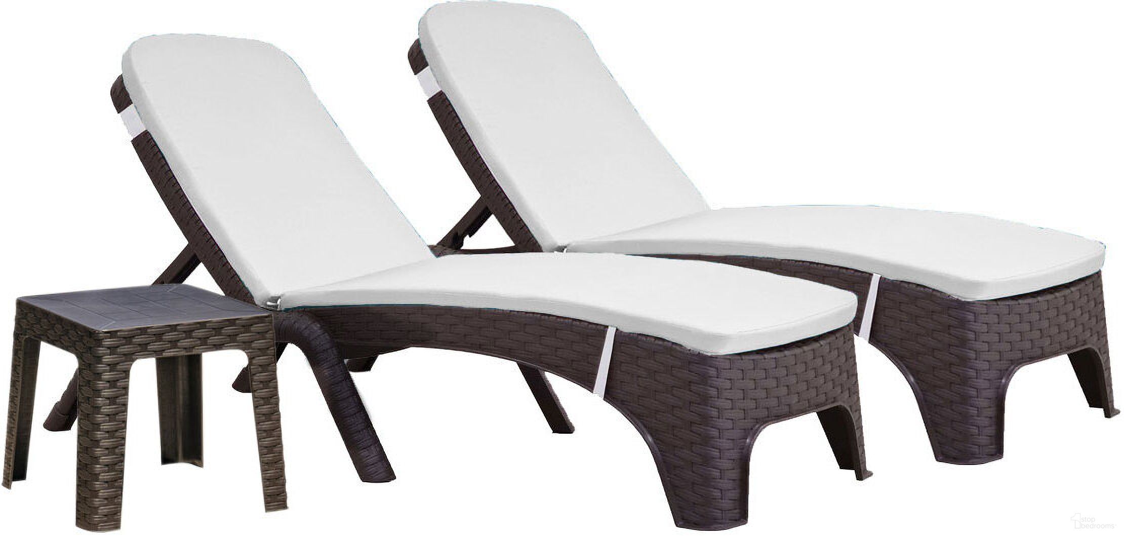 The appearance of Roma 3-Piece Chaise Lounger Set with Cushion In Brown and Cream designed by Rainbow Outdoor in the traditional interior design. This brown and cream piece of furniture was selected by 1StopBedrooms from Roma Collection to add a touch of cosiness and style into your home. Sku: RBO-ROMA-BRW-3CL-CUSH-CRM. Material: Polypropylene.