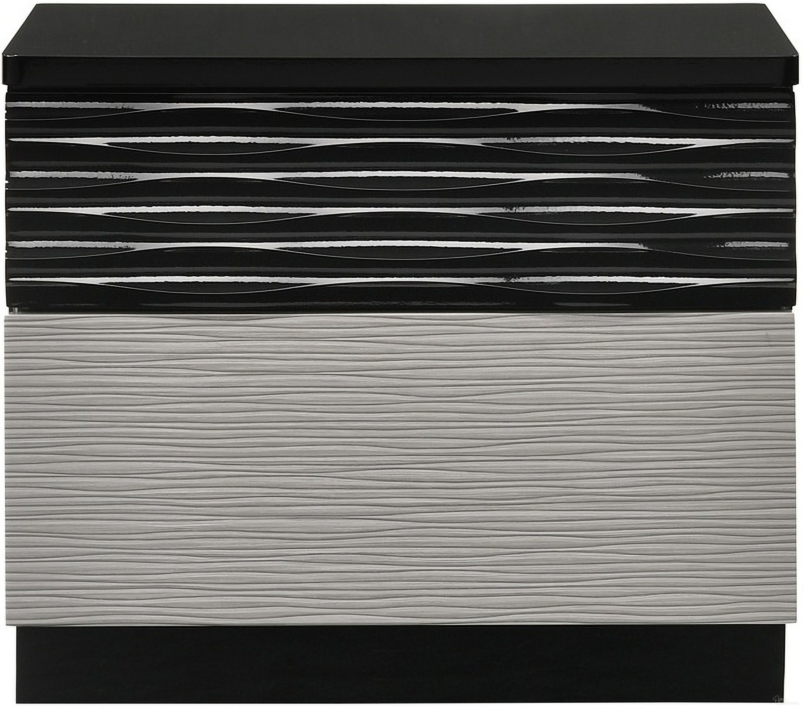 The appearance of Roma Black and Grey Lacquer Nightstand designed by J&M in the modern / contemporary interior design. This grey piece of furniture was selected by 1StopBedrooms from Roma Collection to add a touch of cosiness and style into your home. Sku: 17777-NS. Material: Wood.