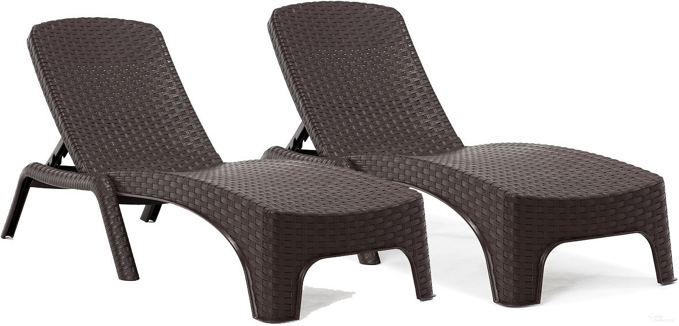 The appearance of Roma Set of 2 Chaise Lounger In Brown designed by Rainbow Outdoor in the traditional interior design. This brown piece of furniture was selected by 1StopBedrooms from Roma Collection to add a touch of cosiness and style into your home. Sku: RBO-ROMA-BRW-2CL. Material: Polypropylene.
