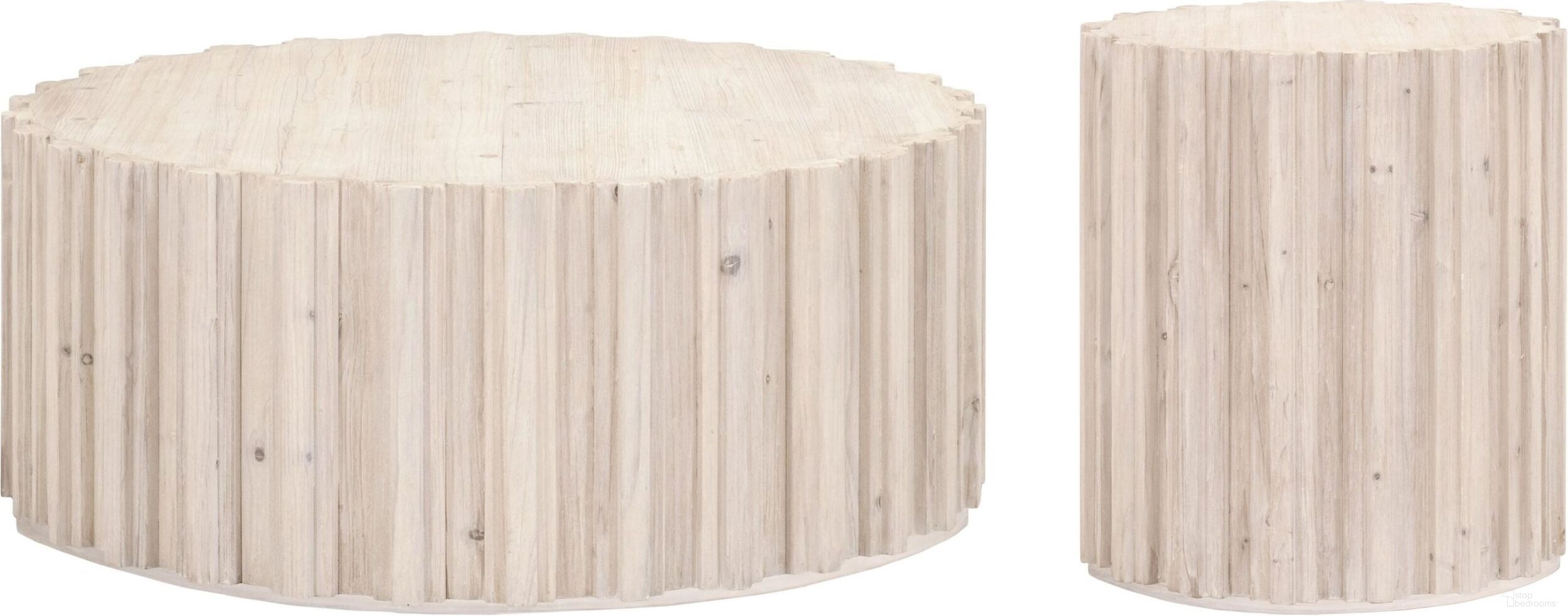 The appearance of Roma White Wash Occasional Table Set designed by Essentials For Living in the transitional interior design. This beige piece of furniture was selected by 1StopBedrooms from Bella Antique Collection to add a touch of cosiness and style into your home. Sku: 8104.WW-PNE;8105.WW-PNE. Material: Pine.