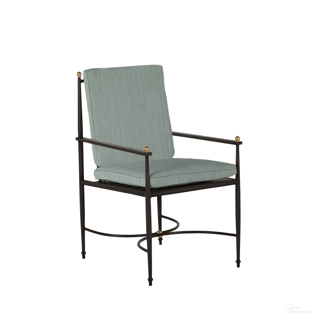 The appearance of Roma Wrought Aluminum Outdoor Arm Chair In Cast Mist designed by Summer Classics in the traditional interior design. This cast mist piece of furniture was selected by 1StopBedrooms from Roma Collection to add a touch of cosiness and style into your home. Sku: 436531+C830H362W362. Material: Aluminum.