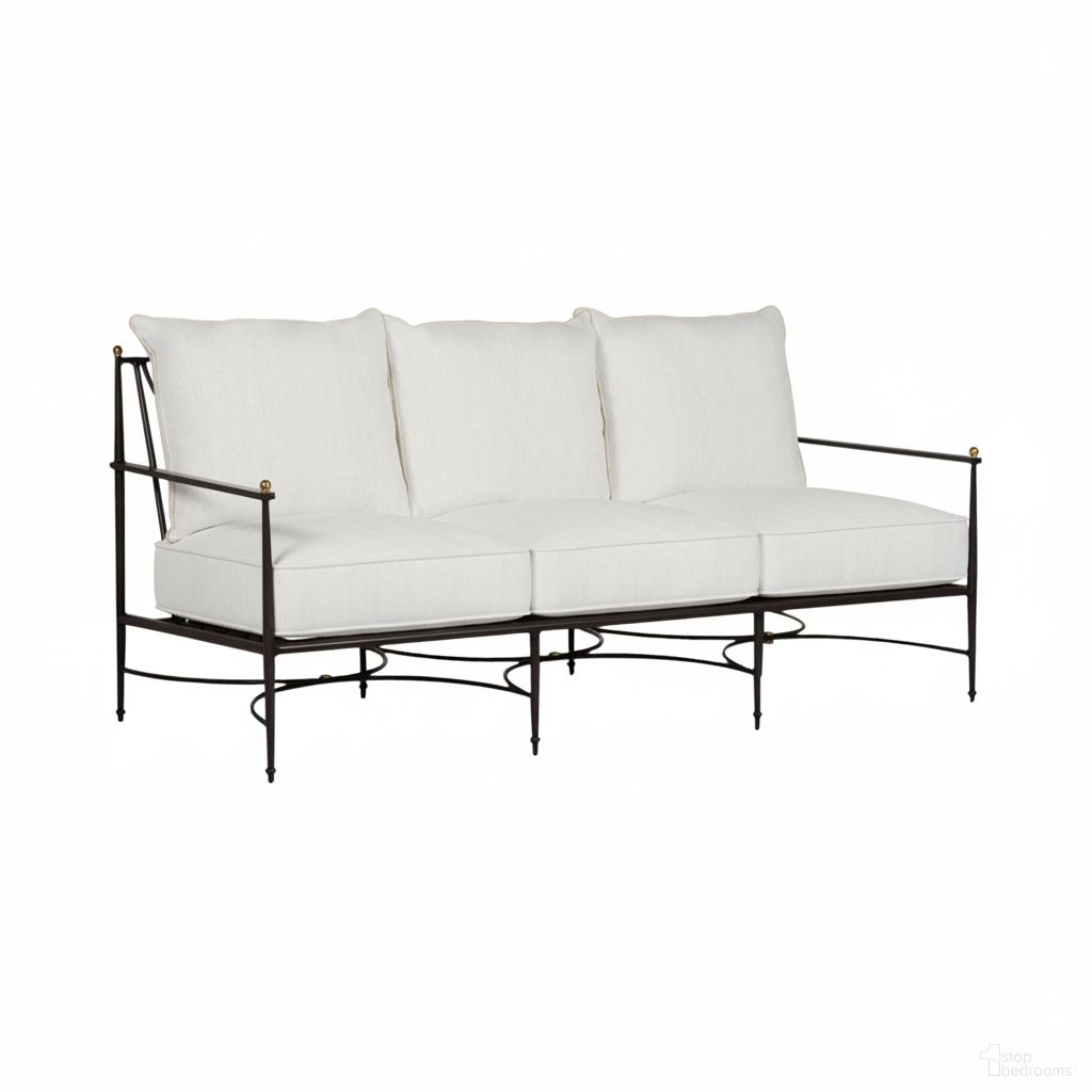 The appearance of Roma Wrought Aluminum Outdoor Sofa In Bali Pearl designed by Summer Classics in the traditional interior design. This bali pearl piece of furniture  was selected by 1StopBedrooms from Roma Collection to add a touch of cosiness and style into your home. Sku: 366731+C607P4219W4219. Material: Aluminum.