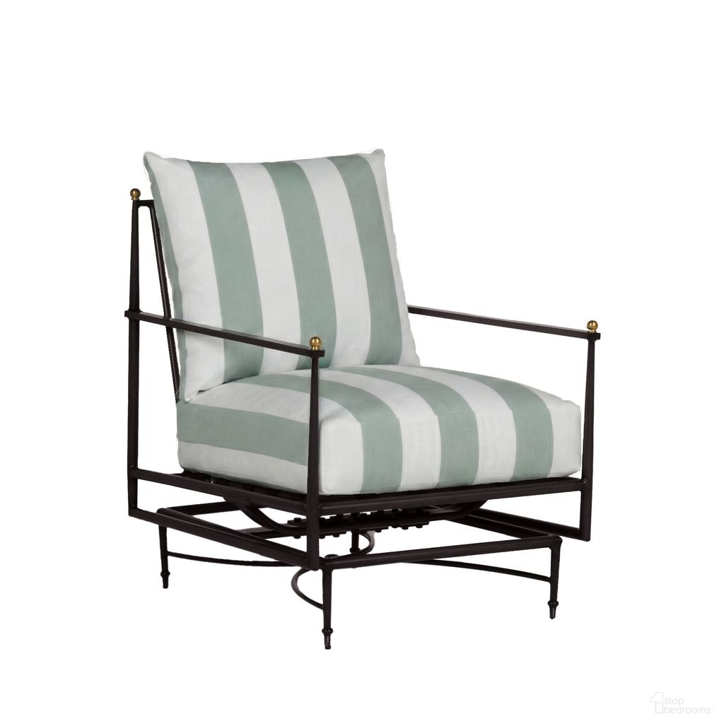 The appearance of Roma Wrought Aluminum Outdoor Spring Lounge Chair In Cabana Mist Stripe designed by Summer Classics in the traditional interior design. This cabana mist stripe piece of furniture was selected by 1StopBedrooms from Roma Collection to add a touch of cosiness and style into your home. Sku: 366831+C608P15055W15055. Material: Aluminum.
