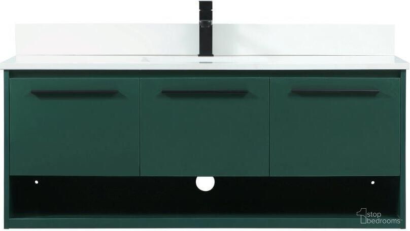 Roman 48 Inch Single Bathroom Vanity In Green With Backsplash