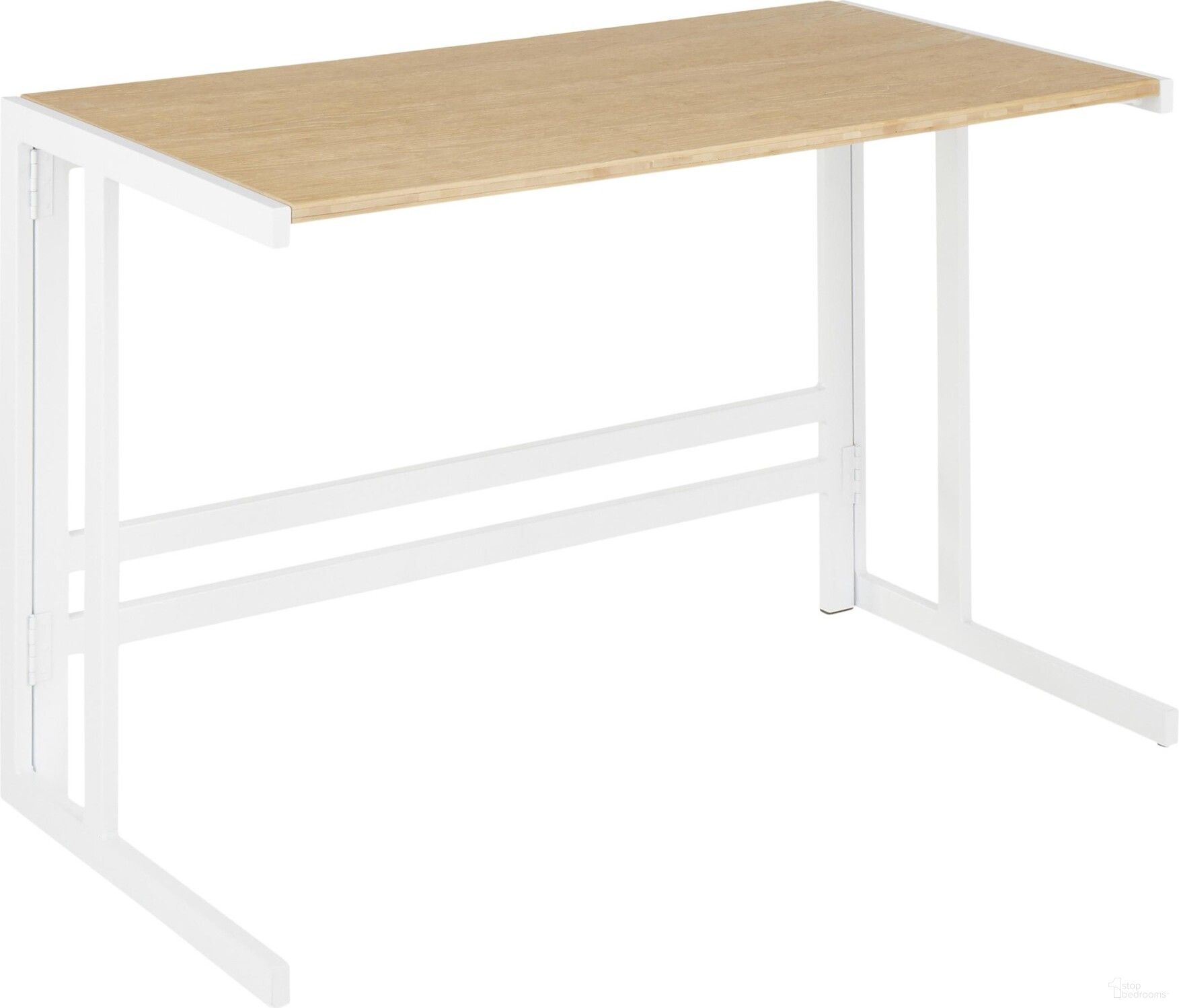 The appearance of Roman Industrial Office Desk In White Metal And Natural Wood-Pressed Grain Bamboo designed by Lumisource in the industrial interior design. This white piece of furniture  was selected by 1StopBedrooms from Roman Collection to add a touch of cosiness and style into your home. Sku: OFD-ROMAN WNA. Material: Bamboo.