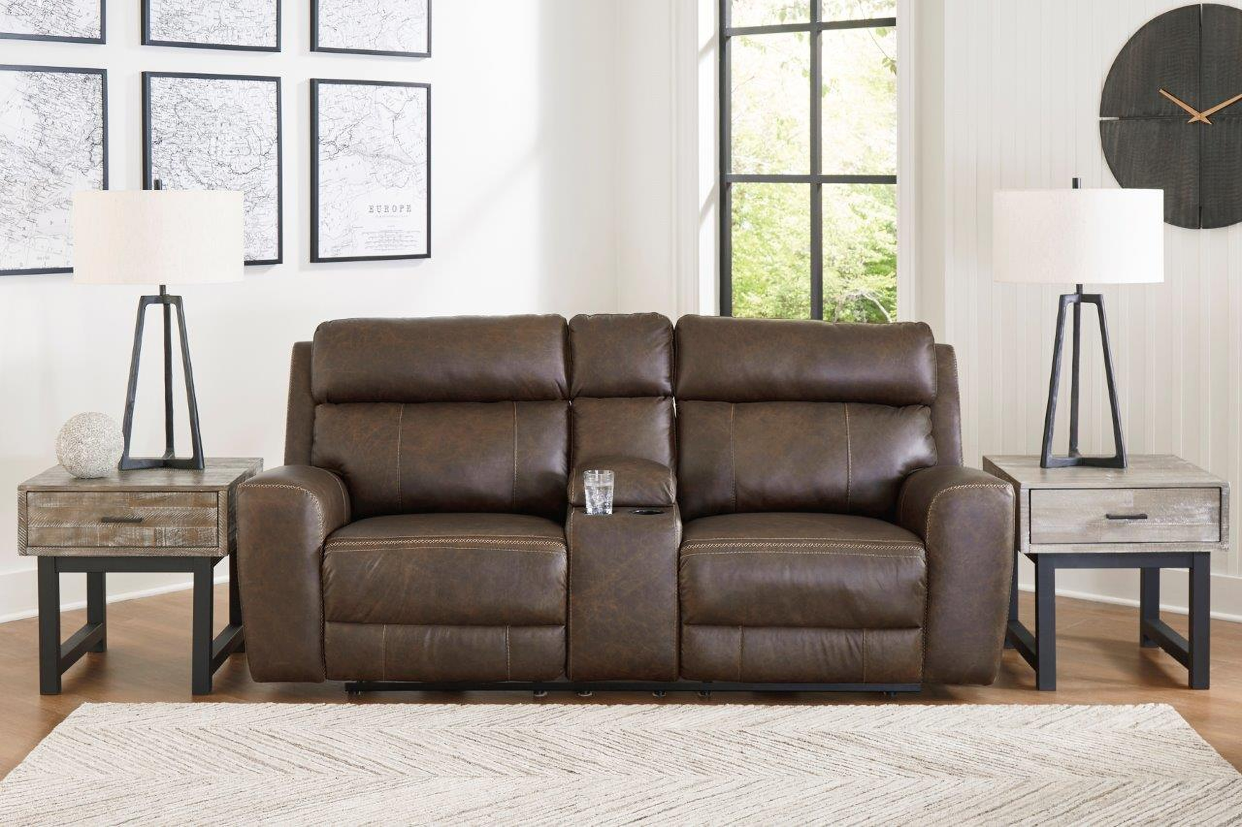 Power recliner loveseat with deals adjustable headrest and lumbar