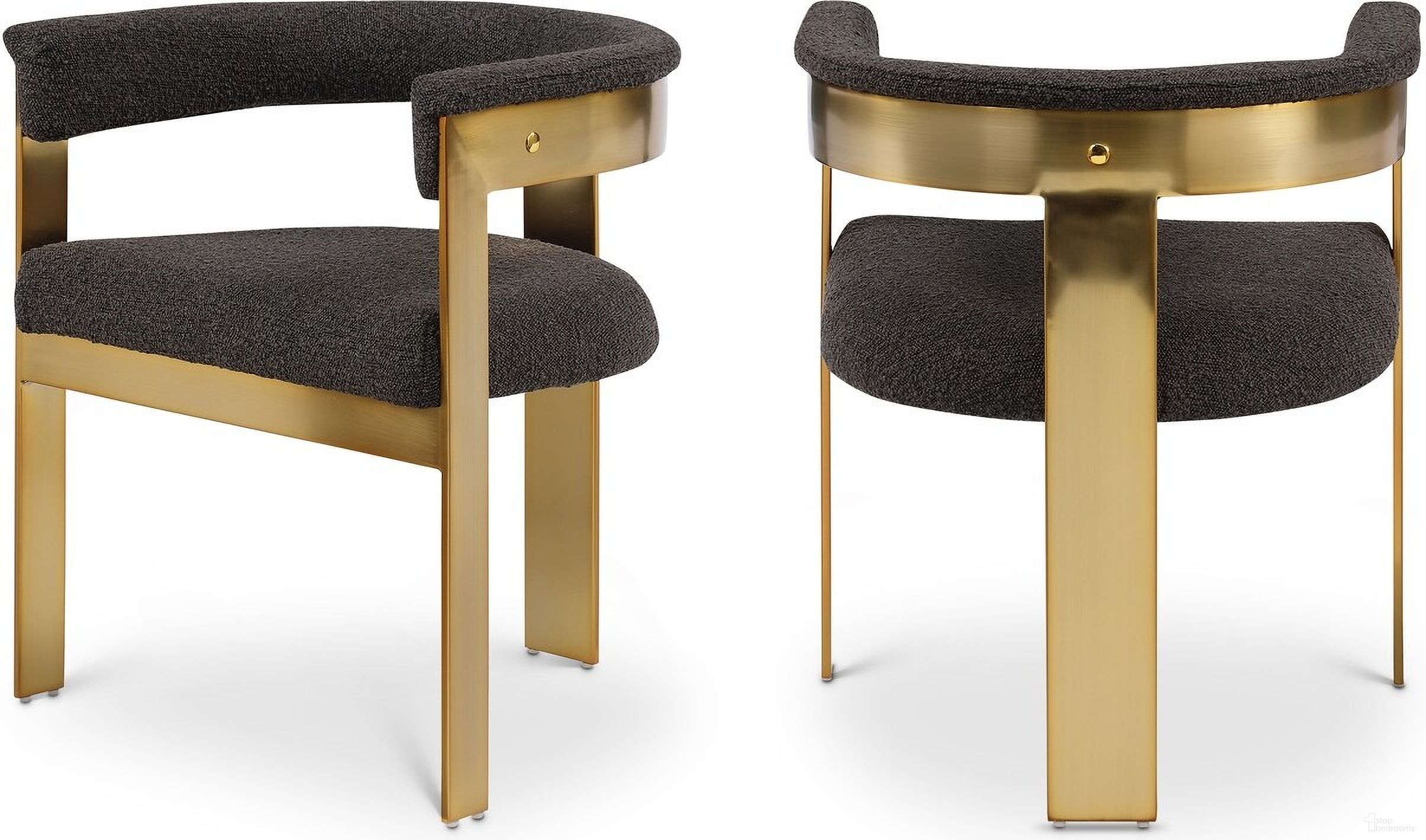 The appearance of Romeo Boucle Fabric Dining Chair Set of 2 In Brown designed by Meridian in the modern / contemporary interior design. This brown piece of furniture was selected by 1StopBedrooms from Romeo Collection to add a touch of cosiness and style into your home. Sku: 832Brown-C. Material: Wood. Chair Type: Arm Chair.
