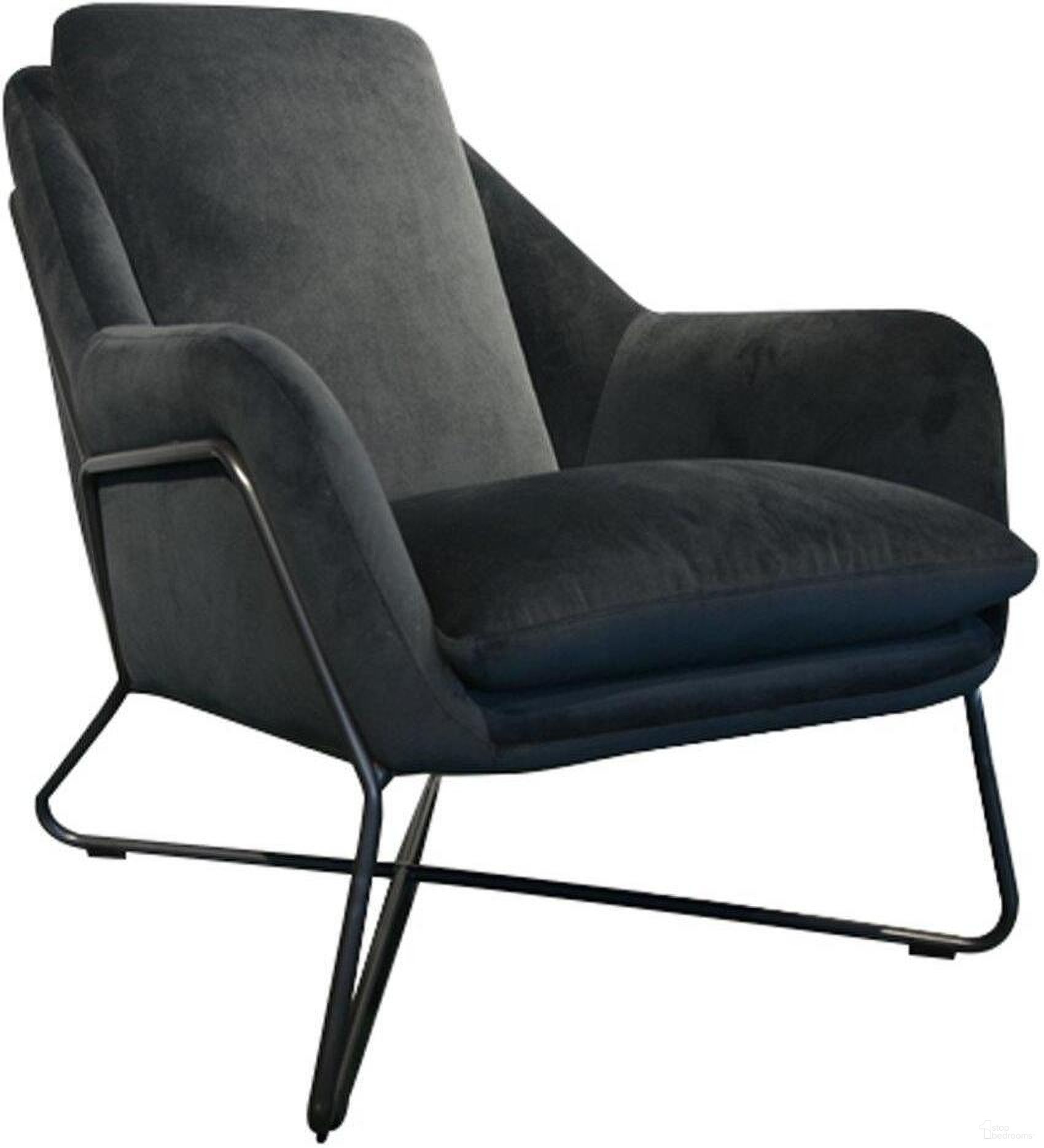 The appearance of Romeo Lounge Chair In Dark Grey Velvet designed by LH Imports in the modern / contemporary interior design. This dark grey piece of furniture  was selected by 1StopBedrooms from Austin Collection to add a touch of cosiness and style into your home. Sku: CR013-DGV. Material: Polyester.
