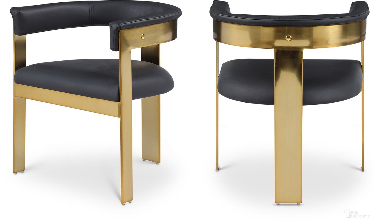 The appearance of Romeo Vegan Leather Dining Chair Set of 2 In Black designed by Meridian in the modern / contemporary interior design. This black piece of furniture was selected by 1StopBedrooms from Romeo Collection to add a touch of cosiness and style into your home. Sku: 831Black-C. Material: Wood. Chair Type: Arm Chair.