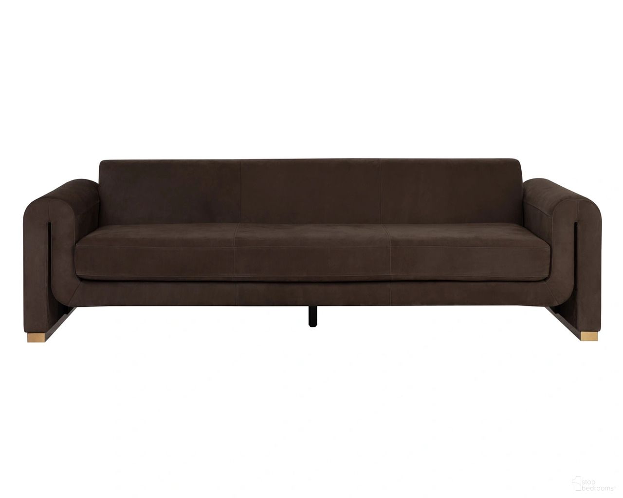 Romer Sofa In Brushed Gold and Nubuck Cocoa