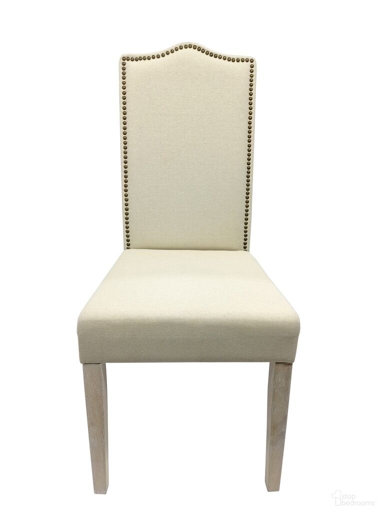 Romero Parson Chair In Natural Driftwood and Linen Upholstery
