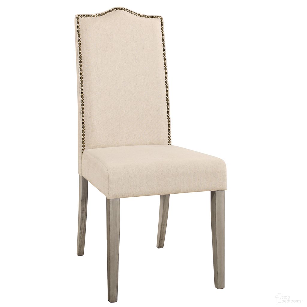 Romero Parson Chair In Weathered Gray and Linen Upholstery